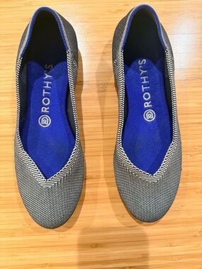 Rothy's Women's Gray The Daily Flats with Blue Insole